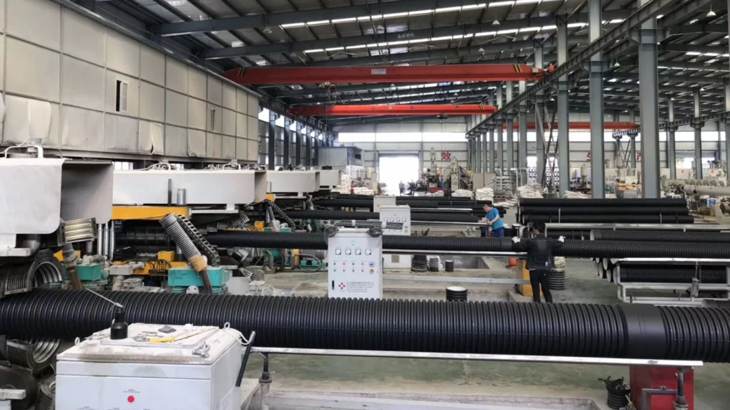 HDPE/PP/PVC Large Diameter Vertical Type Double-Wall Corrugated Pipe Production Line